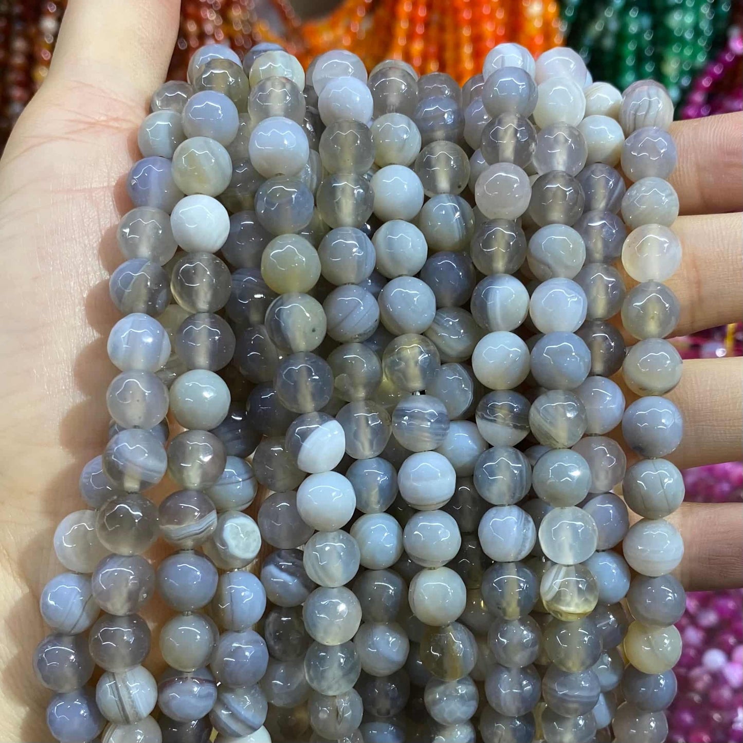 #1 Round Aagte Beads 6mm/8mm/10mm/12mm