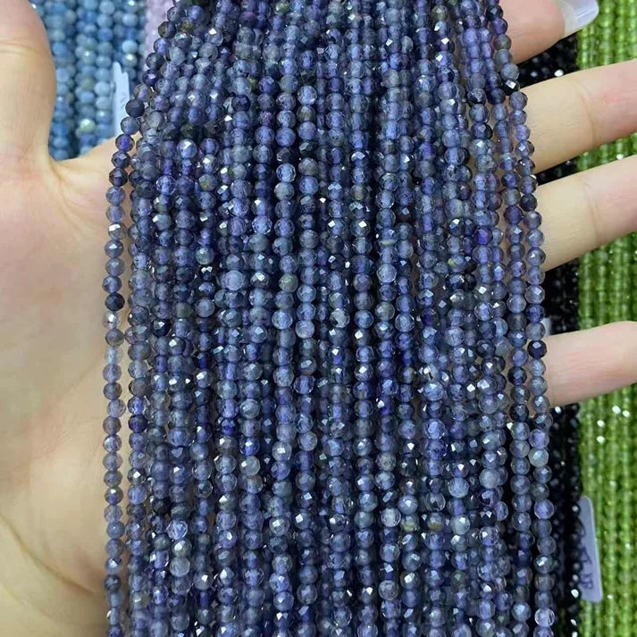 Iolite Tiny Faceted Round Beads 2mm 3mm 4mm