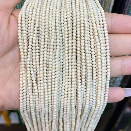 Ivory Jade Tiny Smooth Round Beads 2mm 3mm 4mm