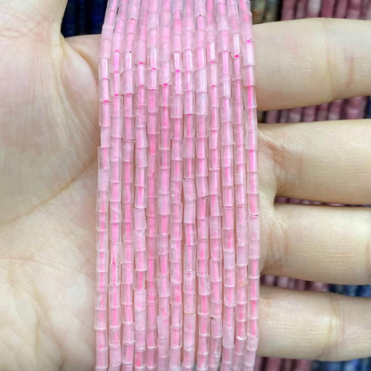 Cylindrical Tube Beads 2x4mm Quartz/Jasper/Agate/Crystal