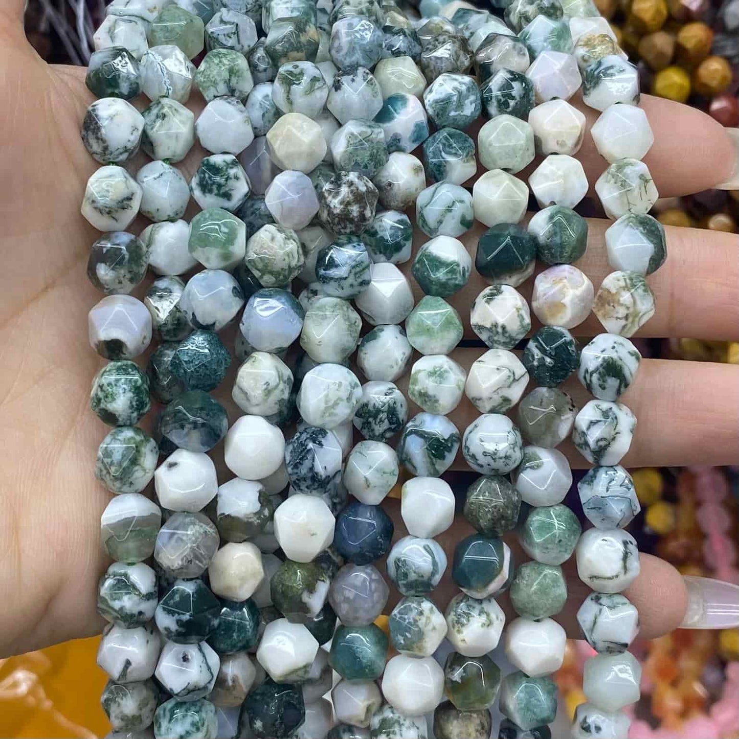 Diamond Faceted Beads 6mm/8mm/10mm Quartz/Jasper/Agate/Crystal