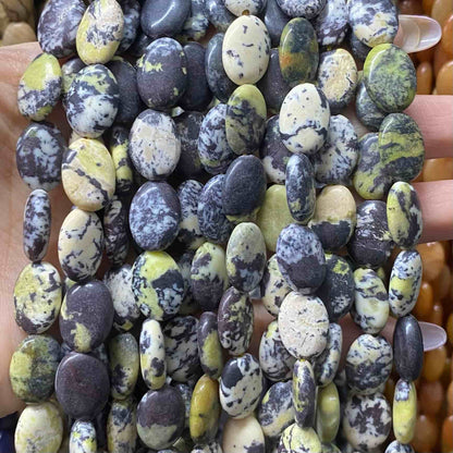 Smooth Flat Oval Beads 10x14mm Quartz/Jasper/Agate/Crystal