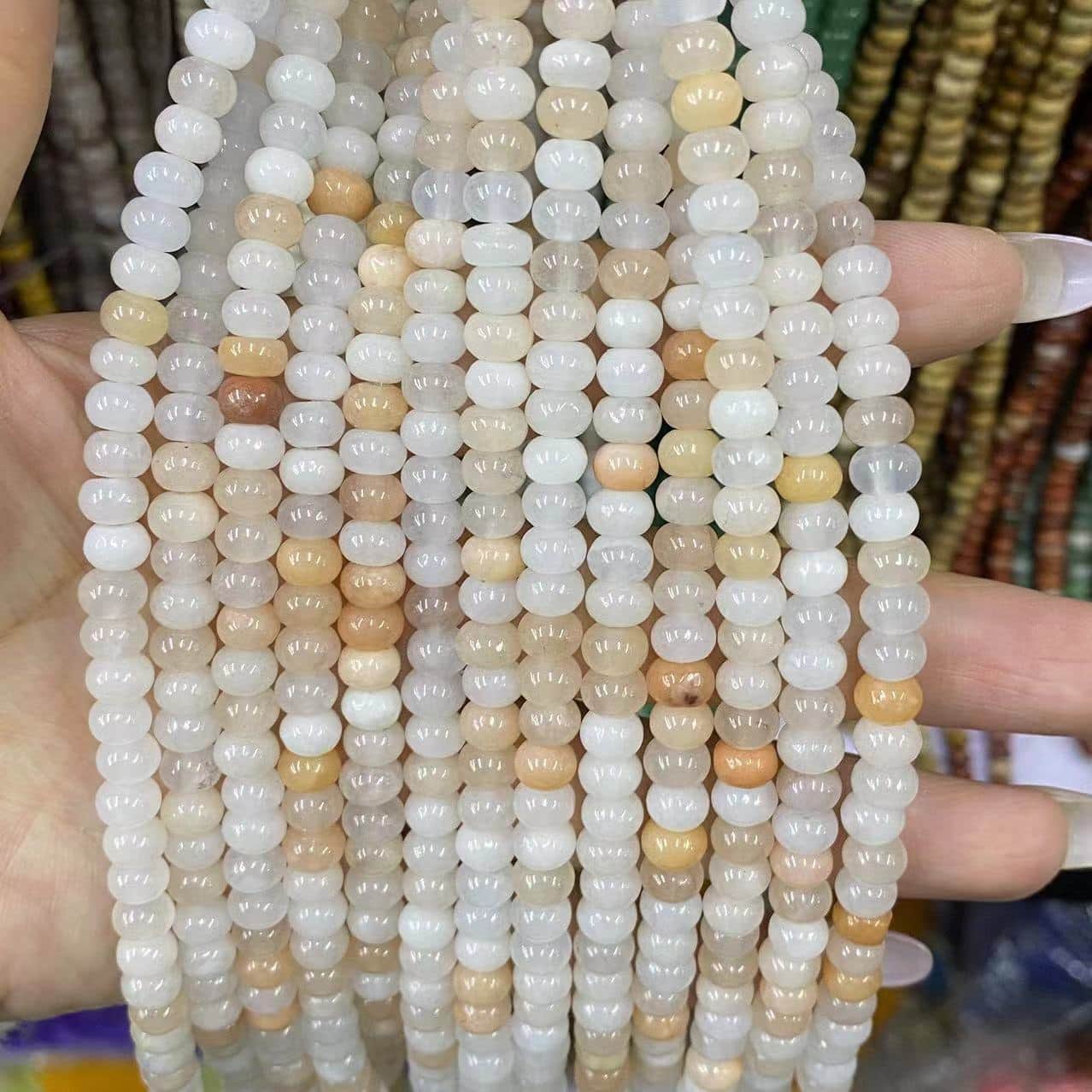 Round Rondelle Beads 2x4mm 4x6mm 5x8mm Quartz/Jasper/Agate