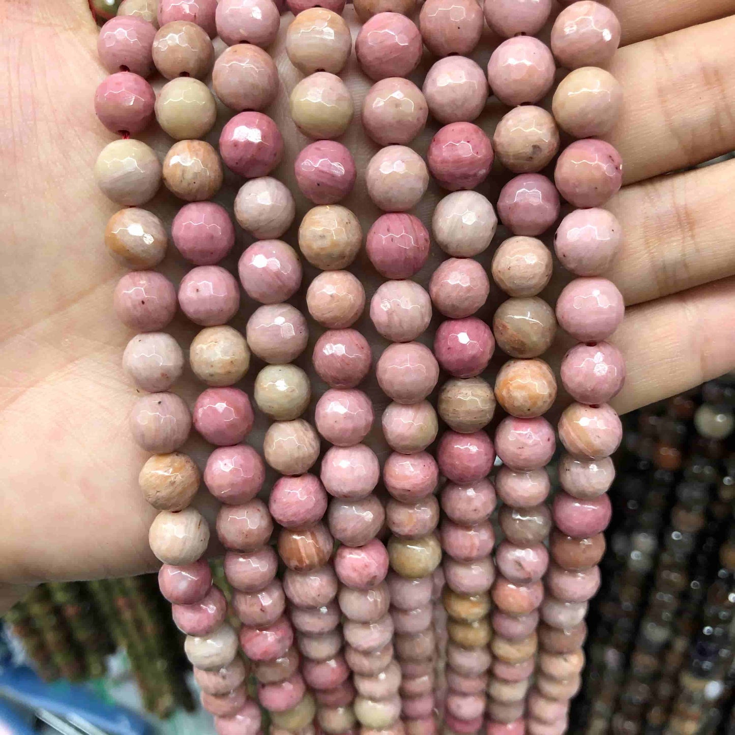 Round Faceted Beads Crystal/Quartz/Jasper/Agate 6mm 8mm 10mm