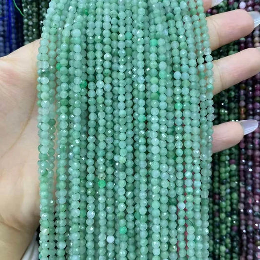 Jadeite Tiny Faceted Round Beads 2mm 3mm 4mm