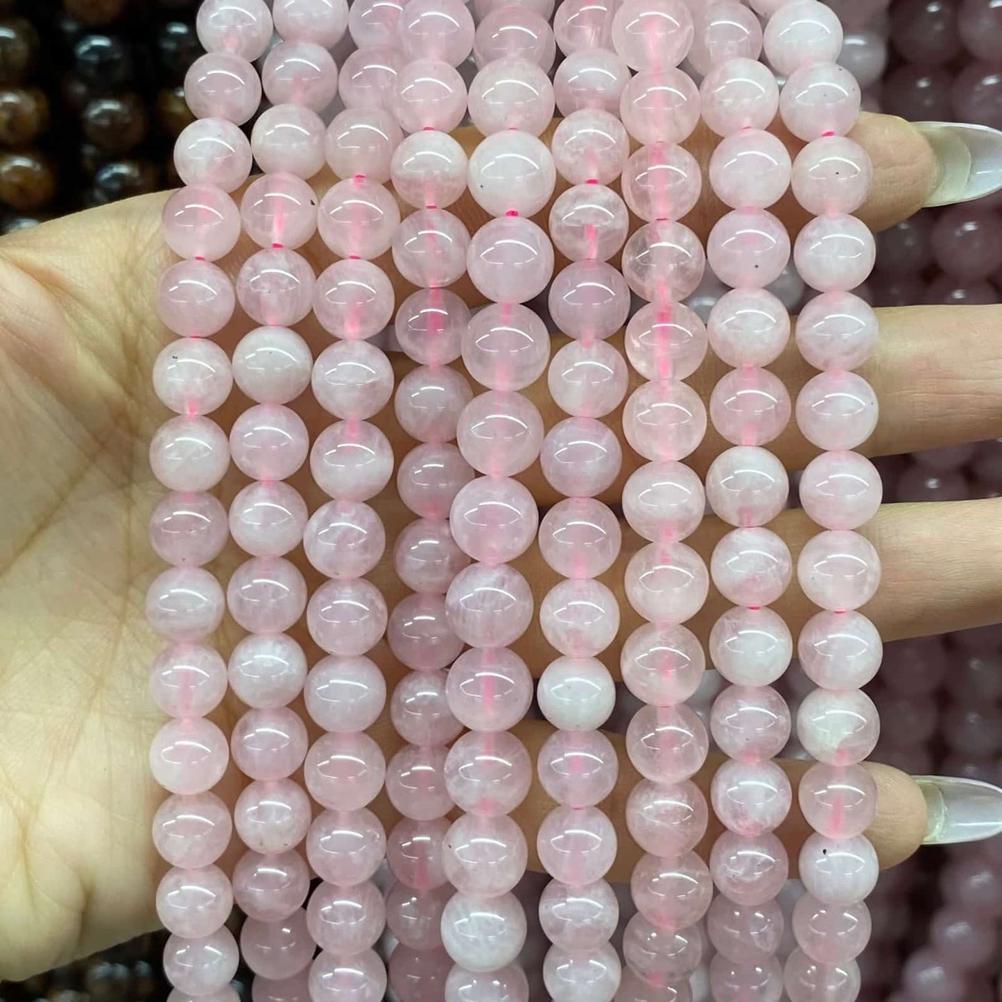 High-Quality Gemstone & Crystal Round Smooth Beads 4mm 6mm 8mm 10mm