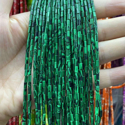 Cylindrical Tube Beads 2x4mm Quartz/Jasper/Agate/Crystal