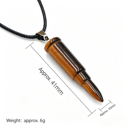 Healing Crystal Tigers Eye Bullet Pendant Neckalce for Gift