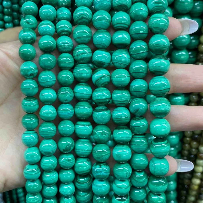Round Malachite Beads