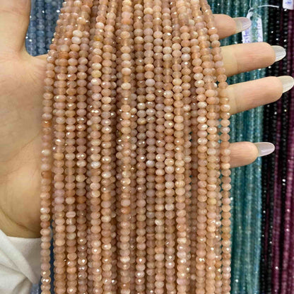 Faceted Rondelle Beads 2x3mm 3x4mm Gemstone/Quartz/Jasper/Agate