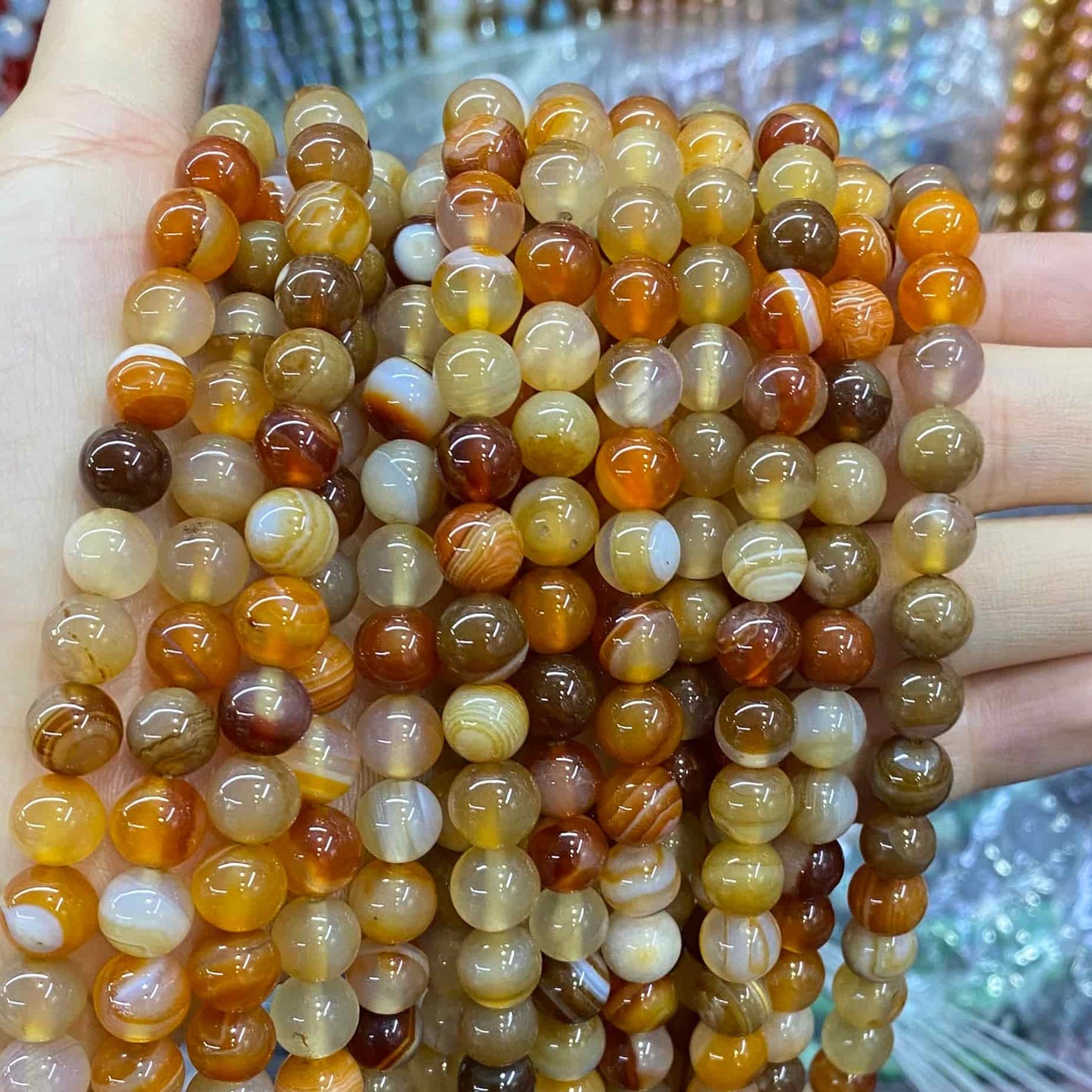 #1 Round Aagte Beads 6mm/8mm/10mm/12mm