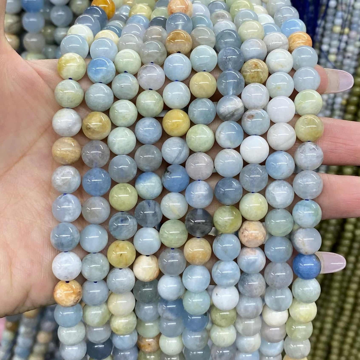 High-Quality Gemstone & Crystal Round Smooth Beads 4mm 6mm 8mm 10mm