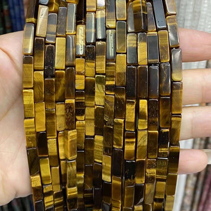 Tube Shape Tigers Eye Beads