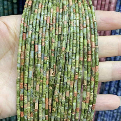 Cylindrical Tube Beads 2x4mm Quartz/Jasper/Agate/Crystal