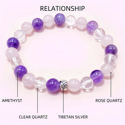 Multi Amethyst Crystal Bracelet for Love and Relationship