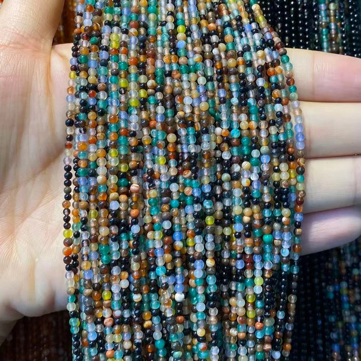 Mix Agate Tiny Smooth Round Beads 2mm 3mm 4mm