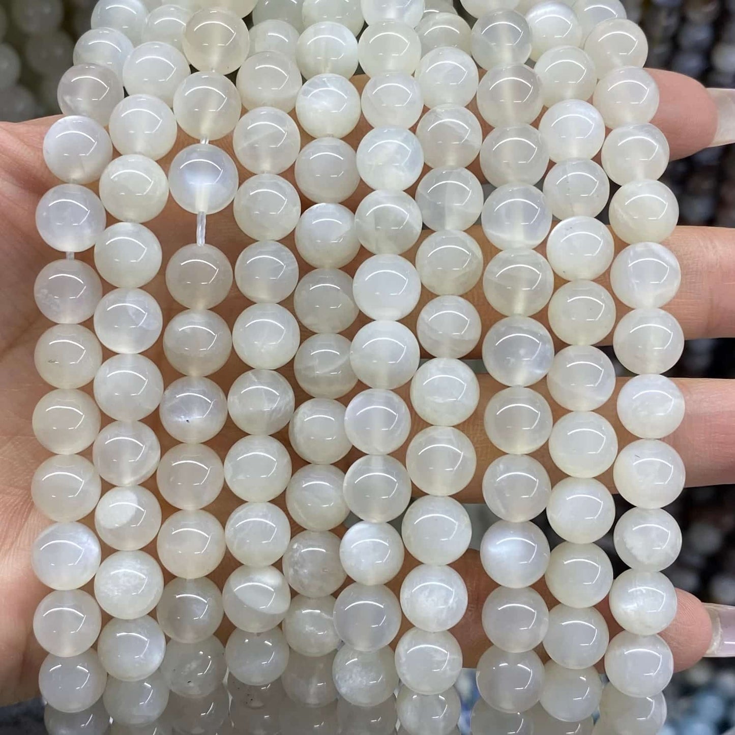 High-Quality Gemstone & Crystal Round Smooth Beads 4mm 6mm 8mm 10mm
