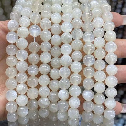 High-Quality Gemstone & Crystal Round Smooth Beads 4mm 6mm 8mm 10mm