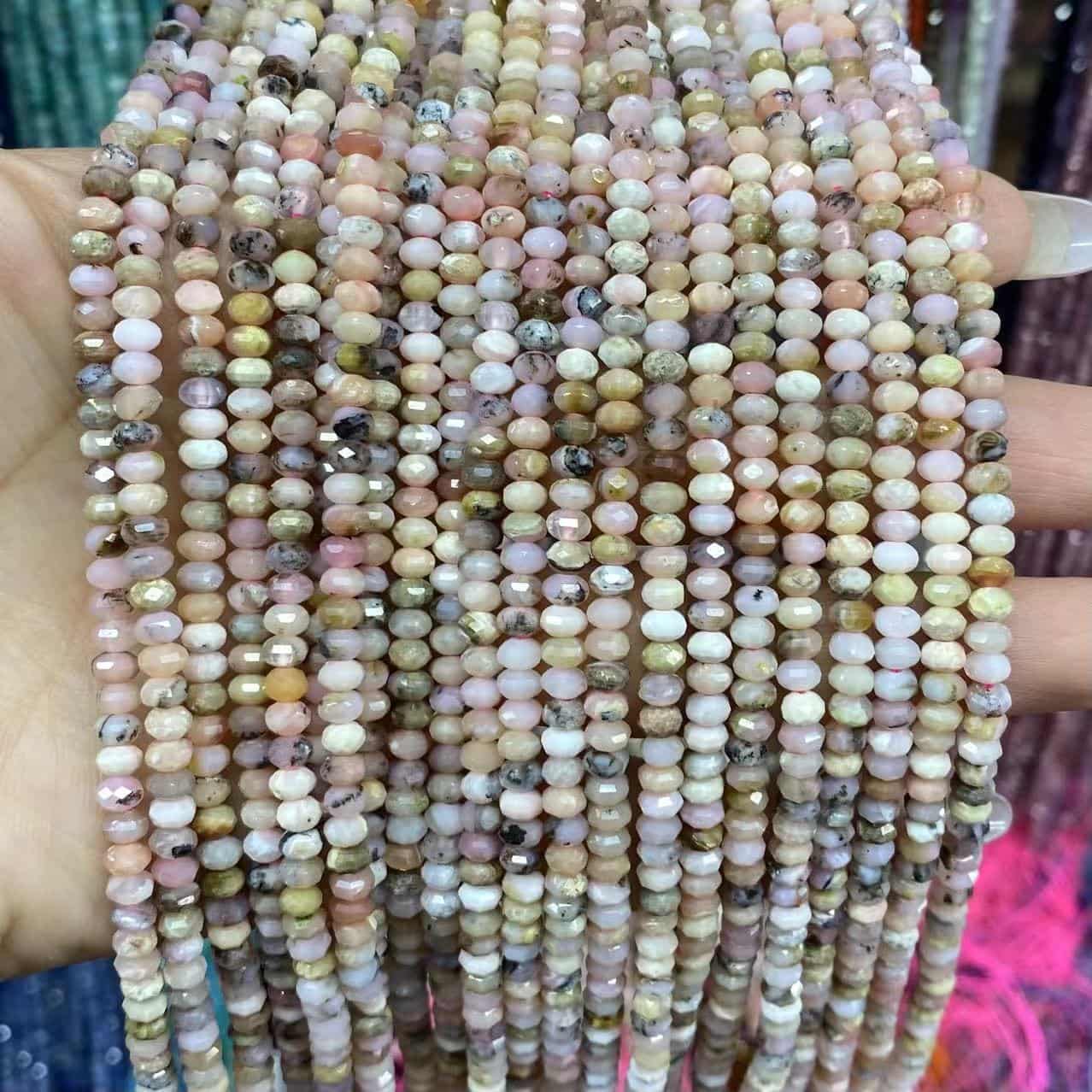 Faceted Rondelle Beads 2x3mm 3x4mm Gemstone/Quartz/Jasper/Agate