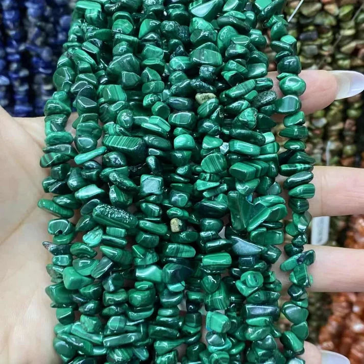 Freeform Chip Malachite Beads