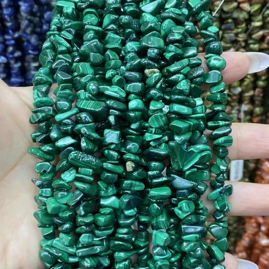 Freeform Chip Malachite Beads