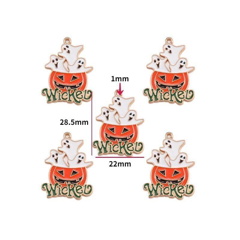 5PCS Halloween Style Theme Jewelry Making Findings Charm #1