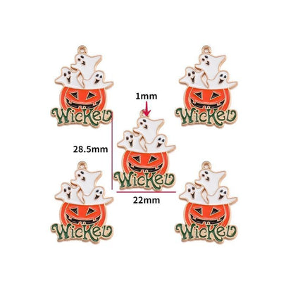 5PCS Halloween Style Theme Jewelry Making Findings Charm #1