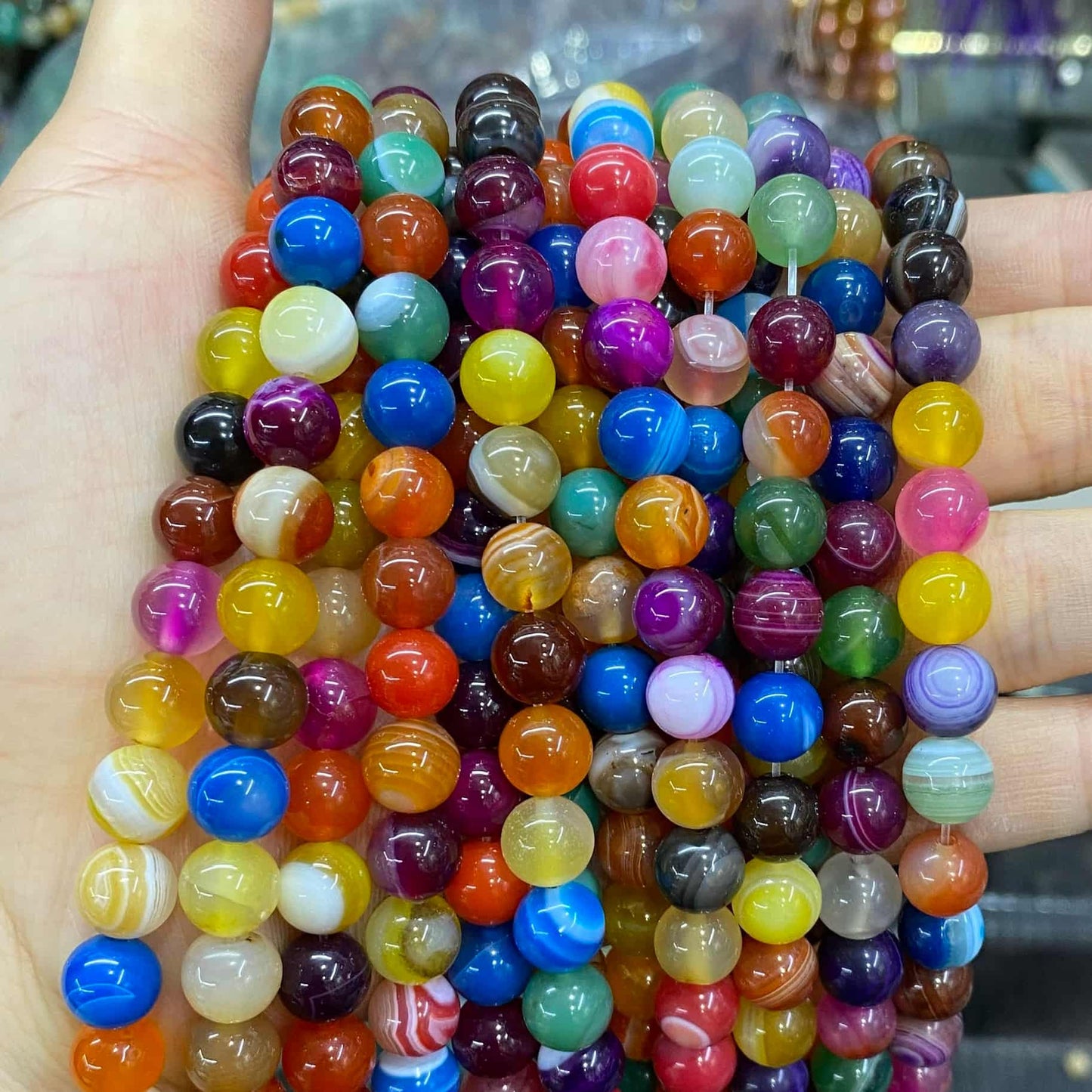 #1 Round Aagte Beads 6mm/8mm/10mm/12mm