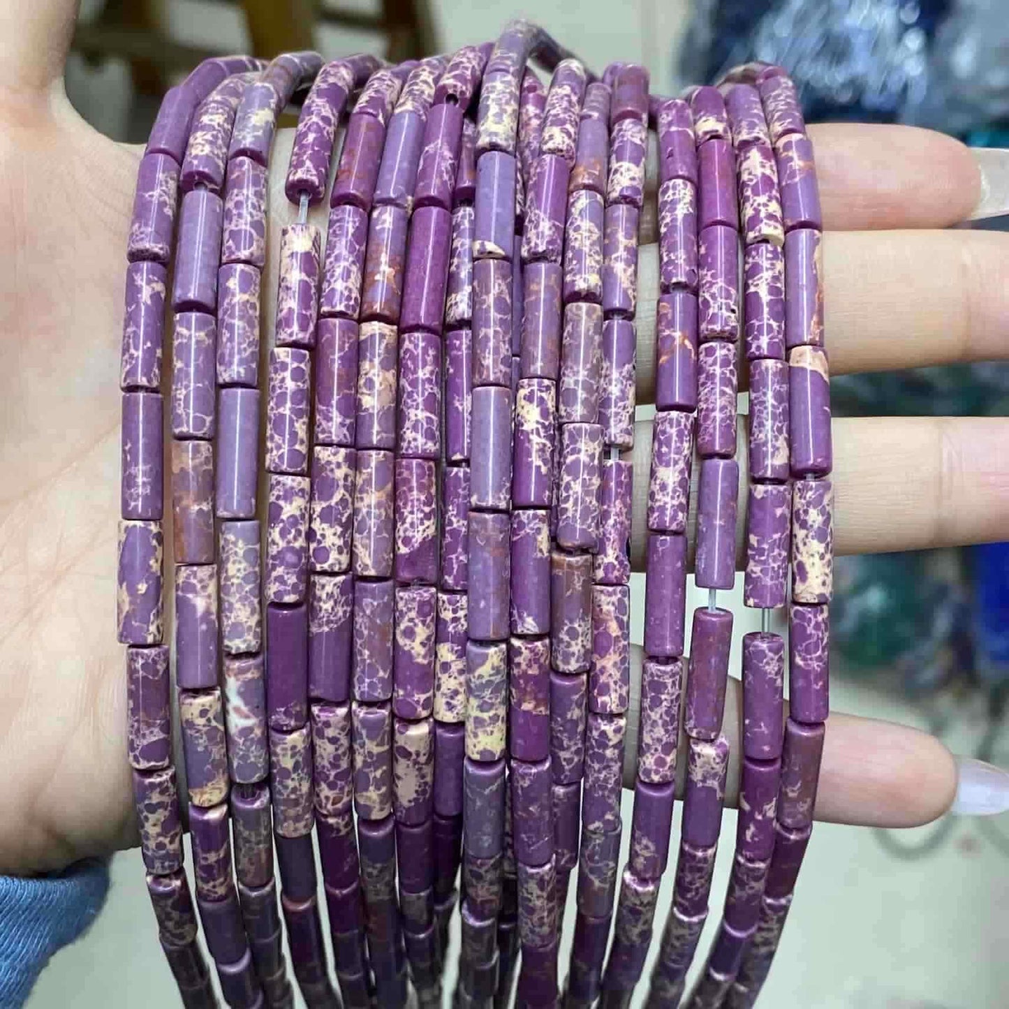 Cylindrical Tube Beads 4x13mm Quartz/Jasper/Agate/Crystal