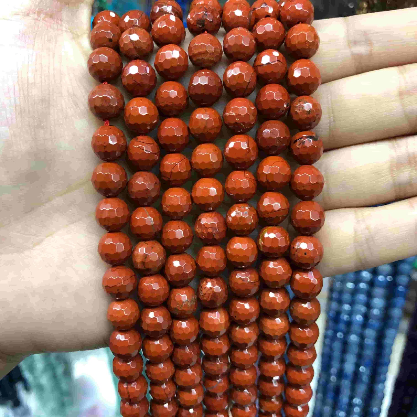 Round Faceted Beads Crystal/Quartz/Jasper/Agate 6mm 8mm 10mm