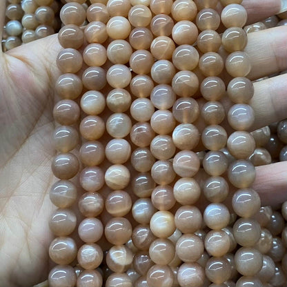 High-Quality Gemstone & Crystal Round Smooth Beads 4mm 6mm 8mm 10mm