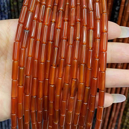 Cylindrical Tube Beads 4x13mm Quartz/Jasper/Agate/Crystal