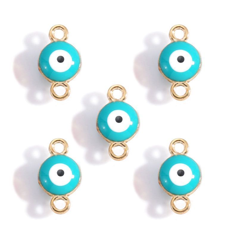 5PCS Multi Color Evil Eyes Connector 7x12mm