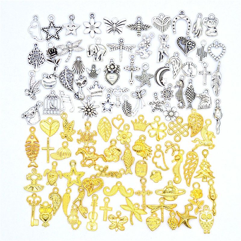 100PCS Assorted Prewter Charms for Jewelry Making