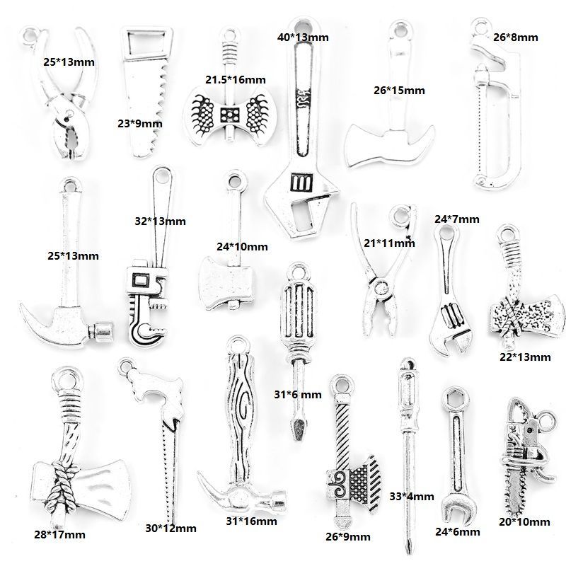 20 PCS Working Tool Style Jewelry Making Findings Charm