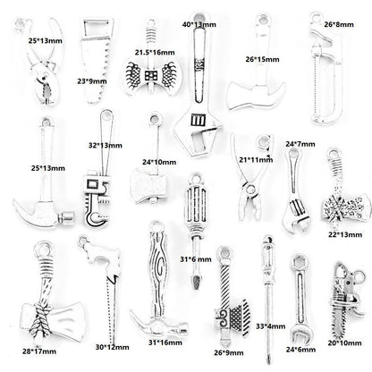 20 PCS Working Tool Style Jewelry Making Findings Charm