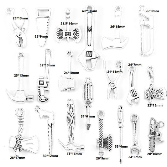 20 PCS Working Tool Style Jewelry Making Findings Charm