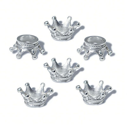 5PCS Crown Brass Spacer Bead