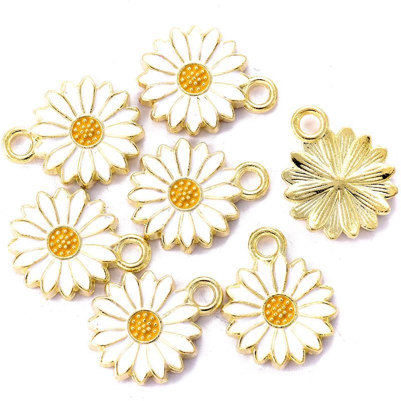 10PCS Colorful Flower Jewelry Making Findings Charm 14x14mm