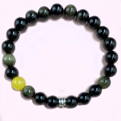 Golden Obsidian for Protection and Apotropaic Crystal Bracelet