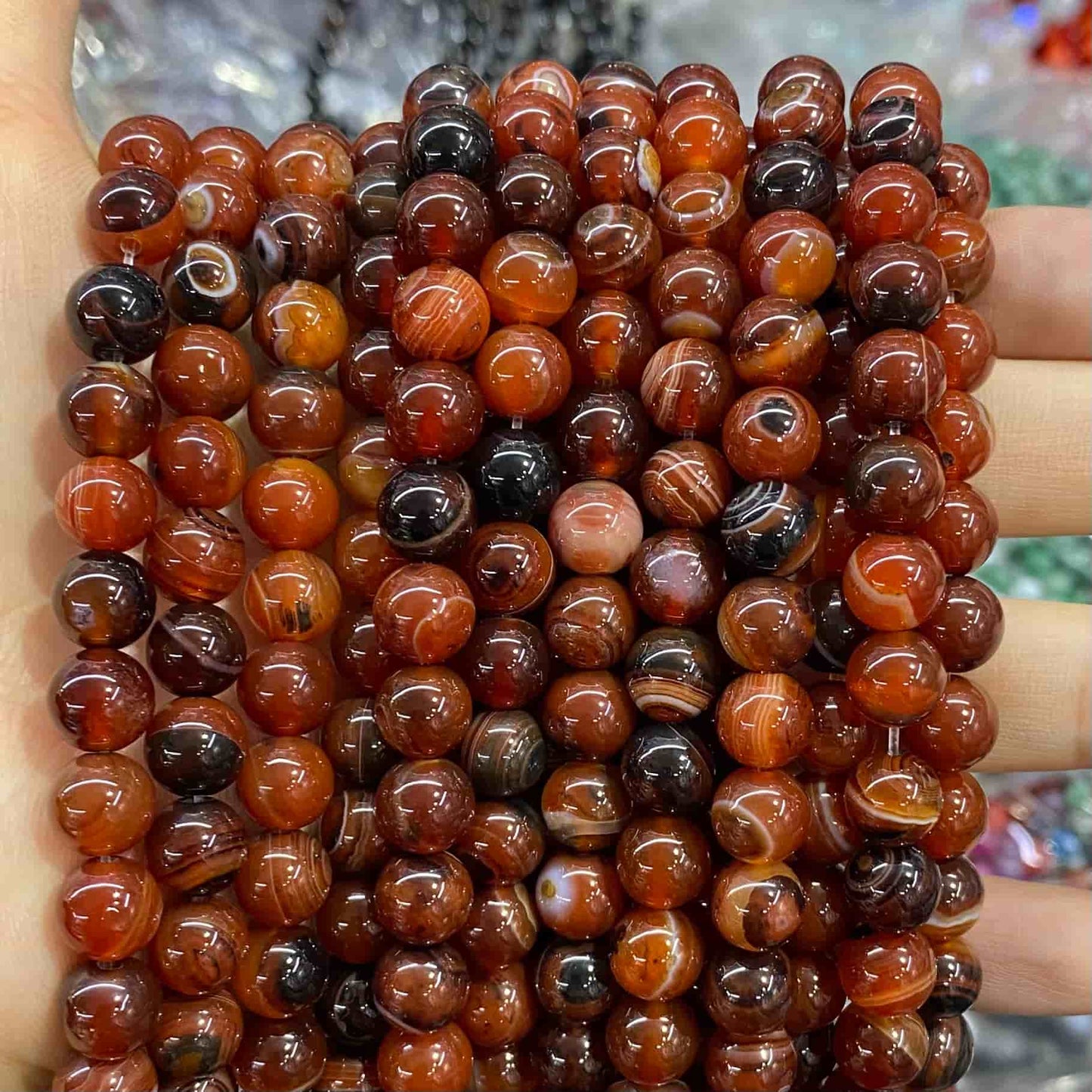 #1 Round Aagte Beads 6mm/8mm/10mm/12mm