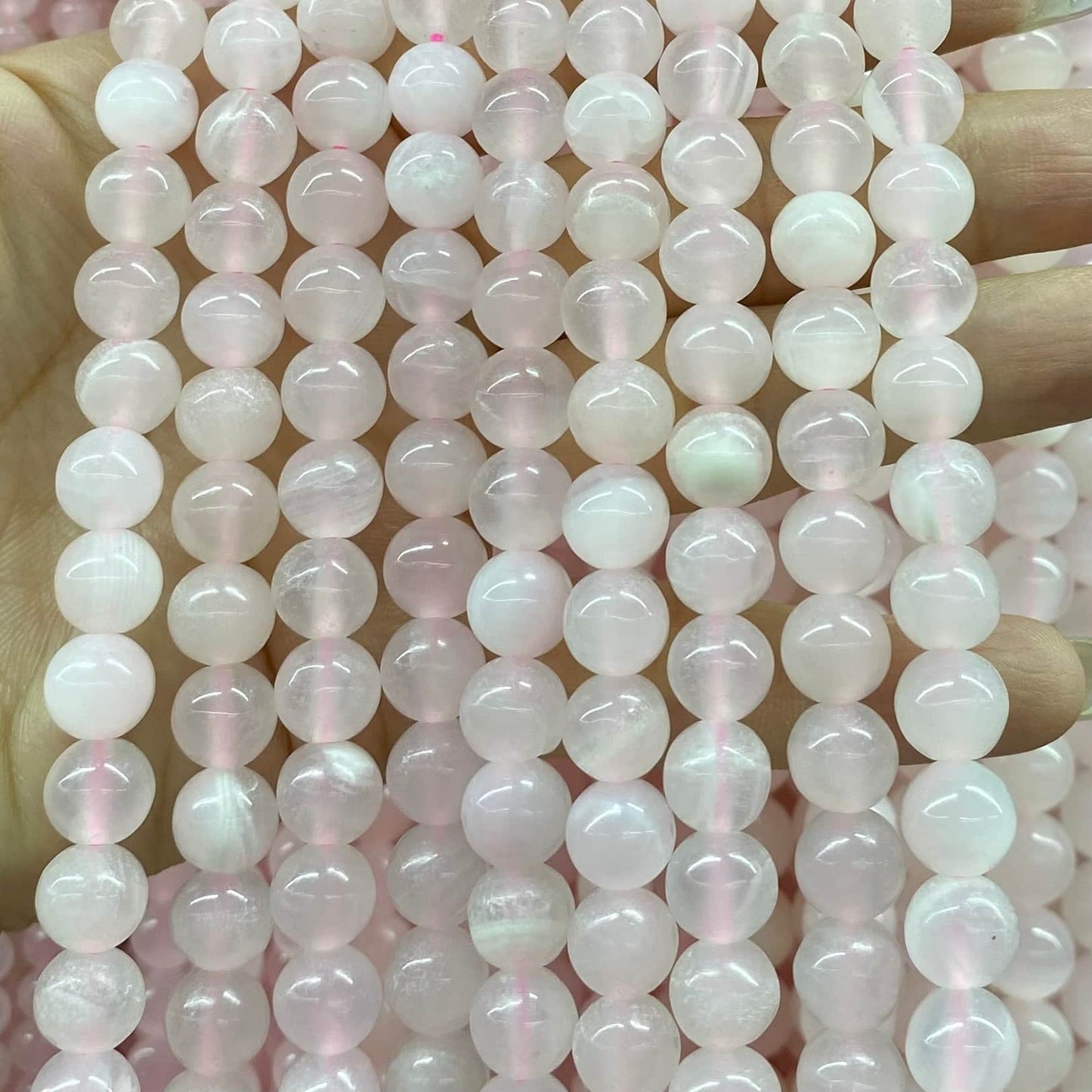 High-Quality Gemstone & Crystal Round Smooth Beads 4mm 6mm 8mm 10mm