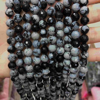 Round Faceted Beads Crystal/Quartz/Jasper/Agate 6mm 8mm 10mm