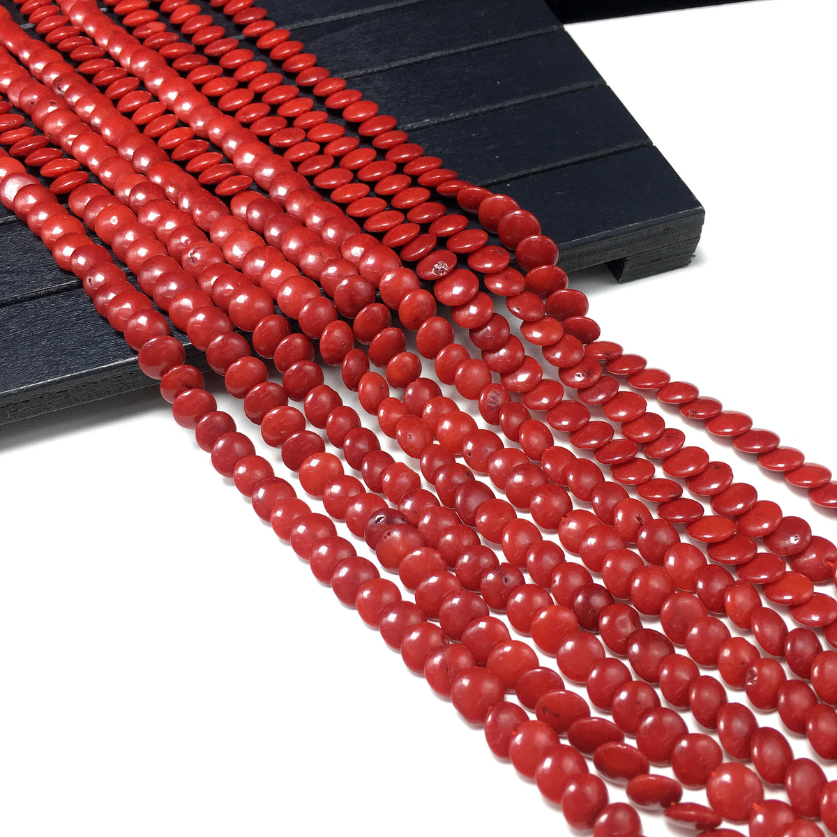 Coin Shape Coral Beads
