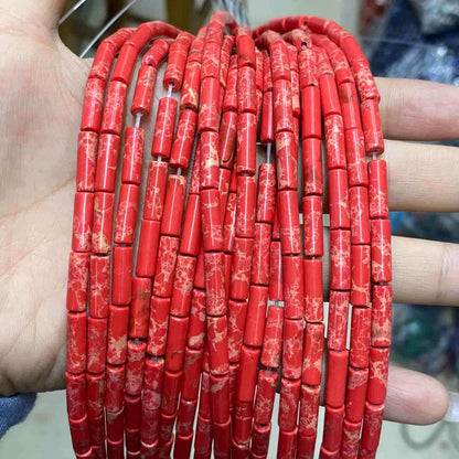 Cylindrical Tube Beads 4x13mm Quartz/Jasper/Agate/Crystal