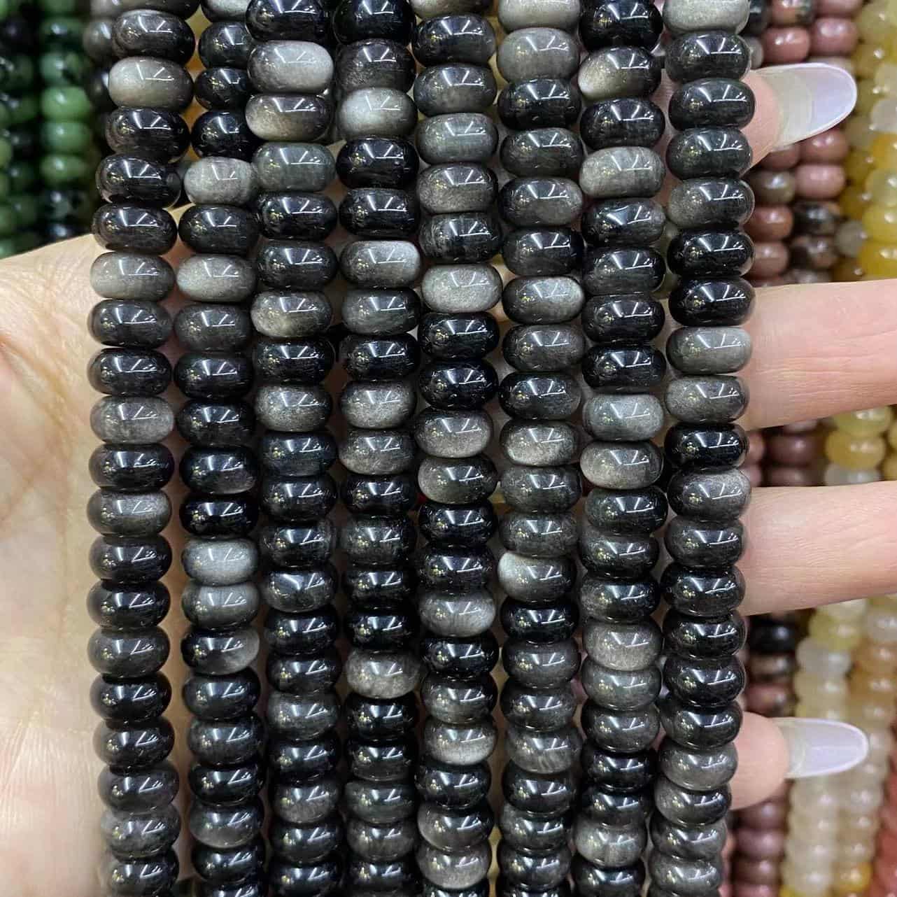 Round Rondelle Beads 2x4mm 4x6mm 5x8mm Quartz/Jasper/Agate