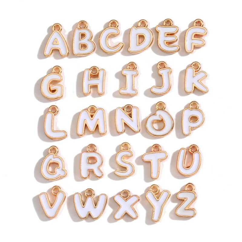 Colorful Alphabet Set Jewelry Making Findings Charm 8x12mm