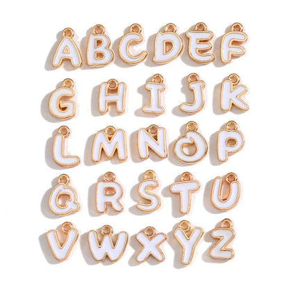 Colorful Alphabet Set Jewelry Making Findings Charm 8x12mm