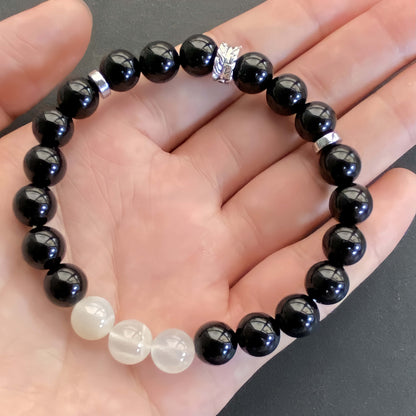 Onyx with Moonstone for Weight Loss Crystal Bracelet