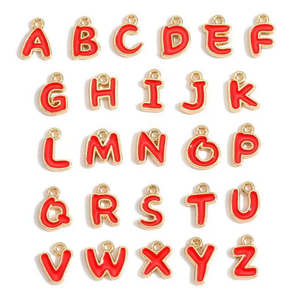 Colorful Alphabet Set Jewelry Making Findings Charm 8x12mm